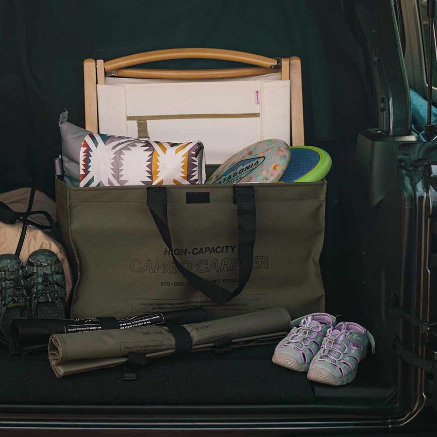 カーゴバッグ L エコバッグ アウトドア キャンプ トランク収納 トラベル ランドリーバッグ ツールバッグ 大容量 折りたたみ 軽量 ヘキサテーブル 薪 収納 | HIGHTIDE | 06