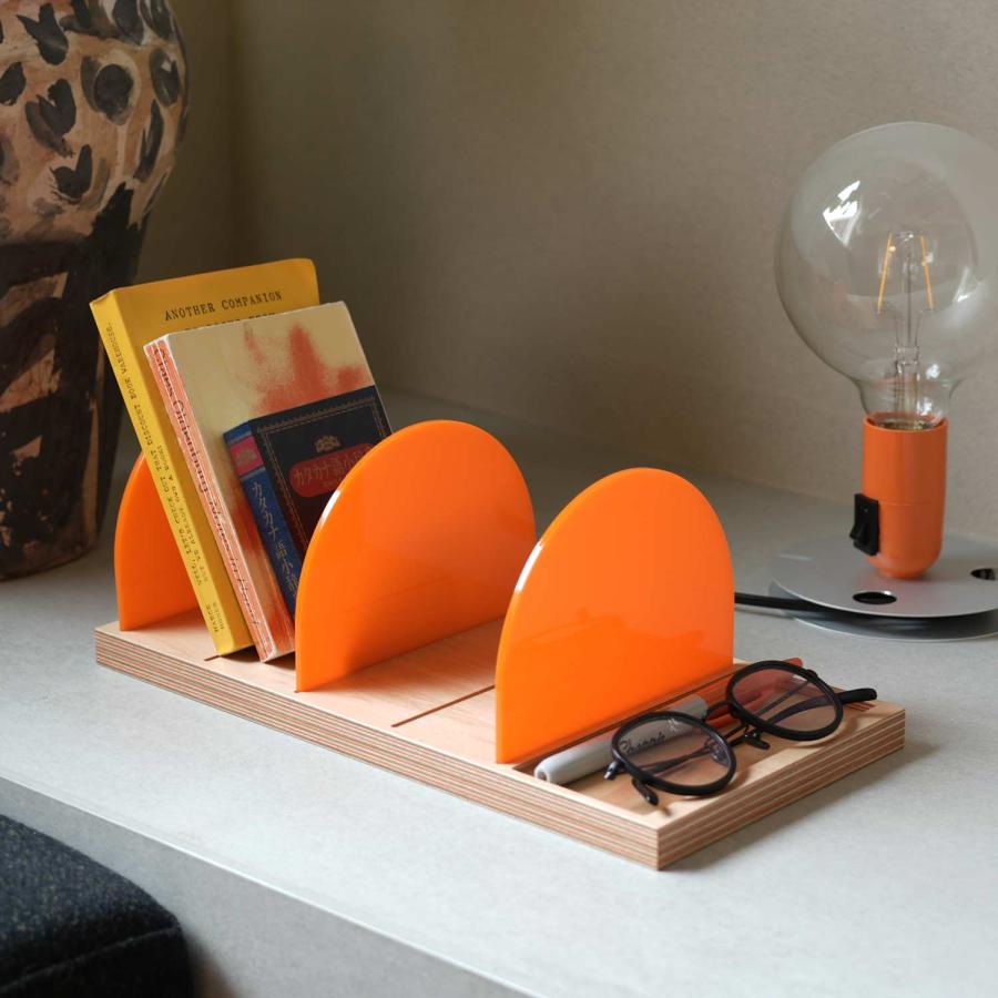 ミッドセンチュリーレザー角ブックスタンド ブックエンド ミッド