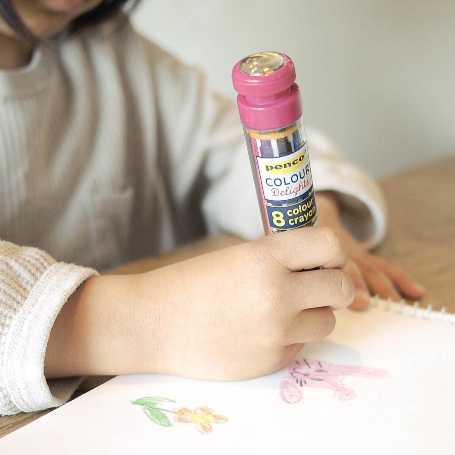 クレヨン penco ペンコ 8カラークレヨン プチギフト 子供 子ども 汚れない お出かけ お絵描き 持ち歩き 安全 文房具 かわいい 小学生 プレゼント 入学祝い | penco | 14