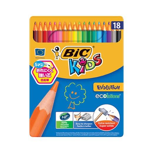 色鉛筆 BIC ビック 色鉛筆 18色セット 合成樹脂 CEマーク 玩具安全規格EN71 こども かわいい | BIC | 01