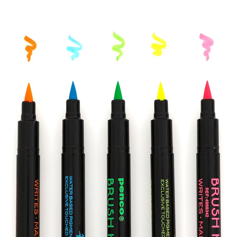 筆ペン カラー penco ペンコ ブラシハイライターセット 蛍光ペン 水性 カリグラフィー 日本製 おしゃれ | penco | 02