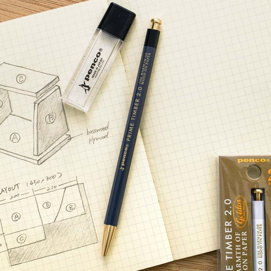 シャープペンシル penco ペンコ プライムティンバー ブラス シャーペン 芯ホルダー B 大人の鉛筆 2mm 太い | penco | 18