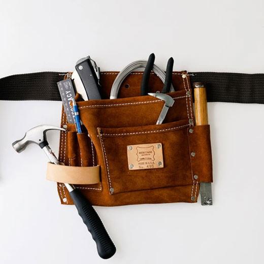 腰袋 Heritage Leather ネイルアンドツールバッグ 5pkt アメリカ 革 レザー 工具入れ 工具袋 ベルト付き 小物入れ 収納 キャンプ ヘリテージレザー おしゃれ Hightide Online ハイタイド 通販 Paypayモール