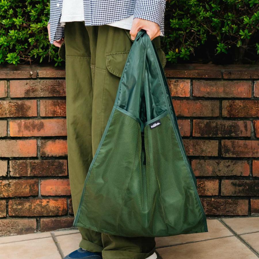 エコバッグ 大容量 折りたたみ nahe ネーエ ショッパー L サブバッグ マルシェバッグ コンパクト 肩掛け メンズ おしゃれ ジム スポーツ 温泉 | nahe | 24