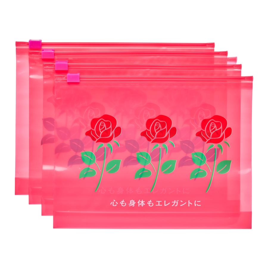 ジップ袋 マチ付き ニューレトロ ジッパーバッグ L（4枚入り）ジッパー式ポリ袋 スライドジッパー 小分け袋 ビニール 透明 クリア | ニューレトロ | 06