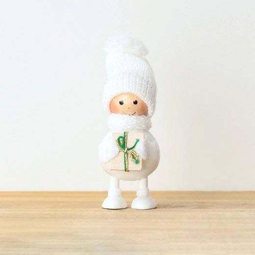 NORDIKA nisse ノルディカ ニッセ 人形 プレゼントを抱えた白いふとっちょ男の子 クリスマス オブジェ 飾り 木製 北欧 雑貨 置物 プレゼント ギフト NRD120105 | ブランド登録なし | 01
