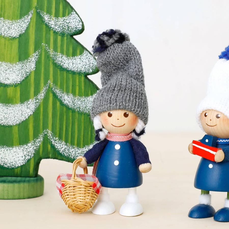NORDIKA nisse ノルディカ ニッセ 人形 かごを持った青い女の子 クリスマス オブジェ 飾り 木製 北欧 雑貨 置物 プレゼント ギフト NRD120564 | ブランド登録なし