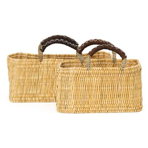 かご バッグ 松野屋 ストロー革手横長カゴ S モロッコ バスケット 収納 おしゃれ ピクニックバスケット カゴバッグ 買い物かご 市場かご |  | 02