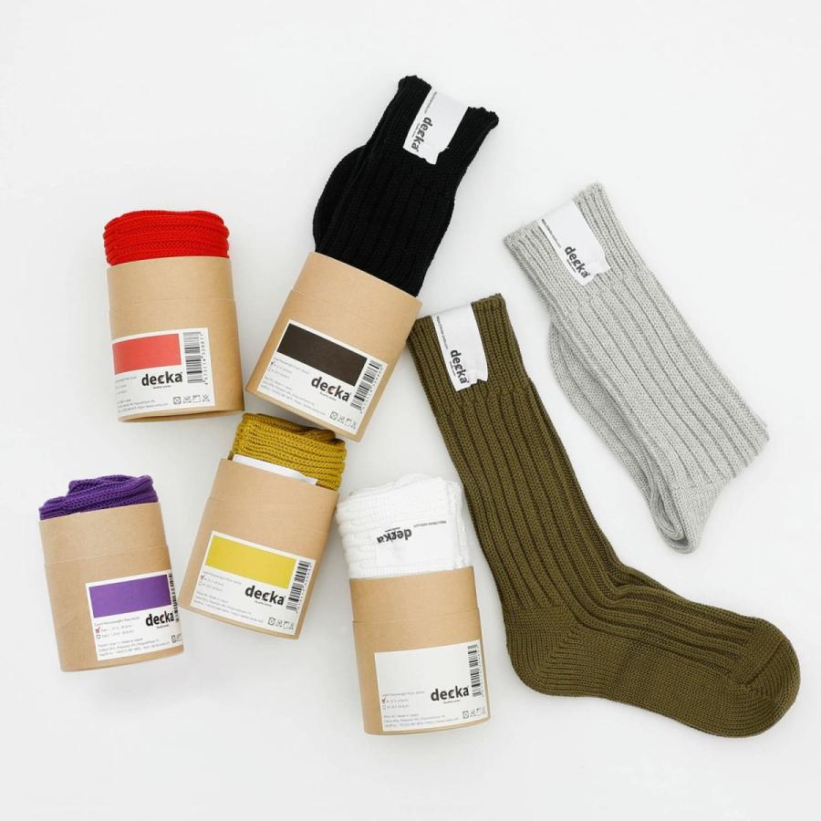 秋冬 靴下 ソックス レディース 厚手 decka Quality socks デカ クォリティソックス Cased Heavy Weight Plain Socks コットン 無地 日本製 ギフト | decka Quality socks