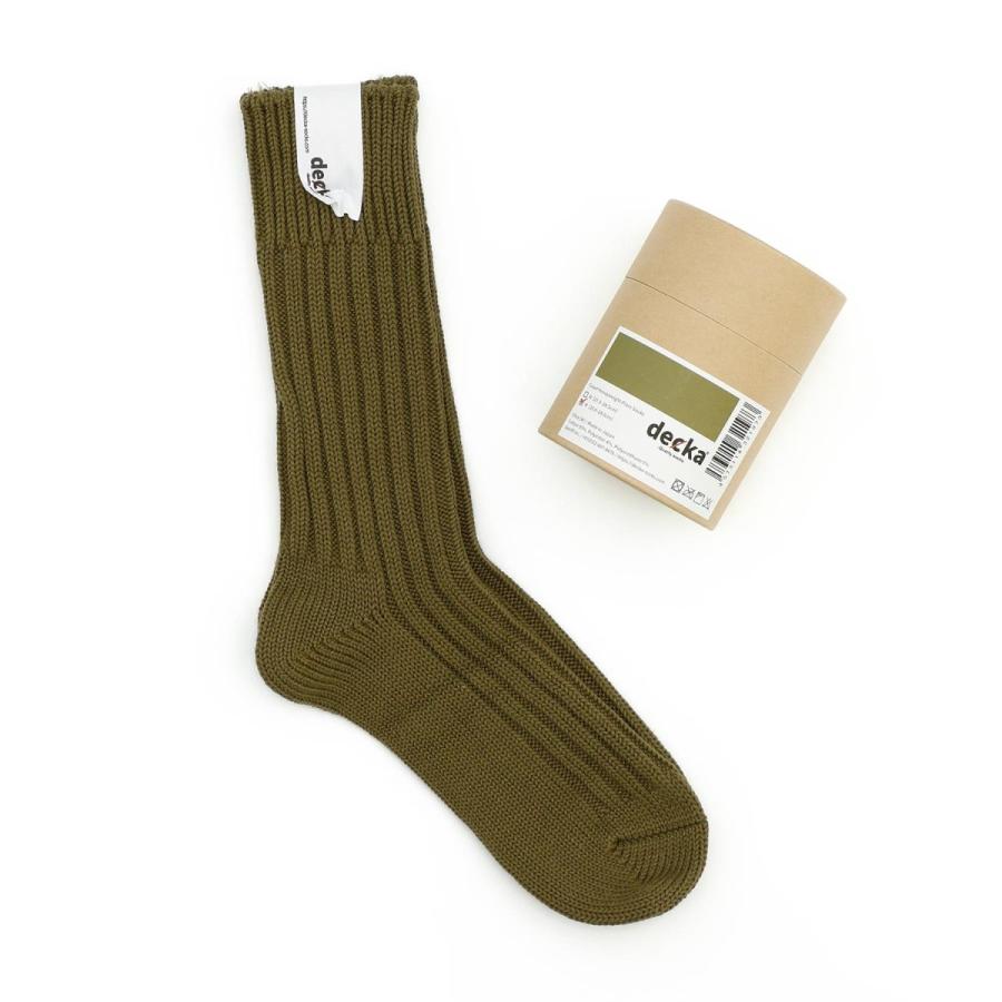 秋冬 靴下 ソックス メンズ 厚手 decka Quality socks デカ クォリティソックス Cased Heavy Weight Plain Socks プチギフト 日本製 コットン 無地 | decka Quality socks | 15