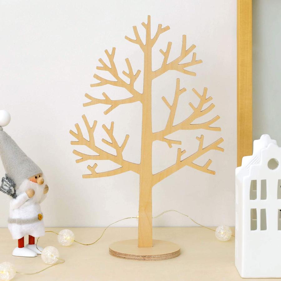木製 オブジェ ウッドツリー (M) メープル クリスマス 置物 飾り
