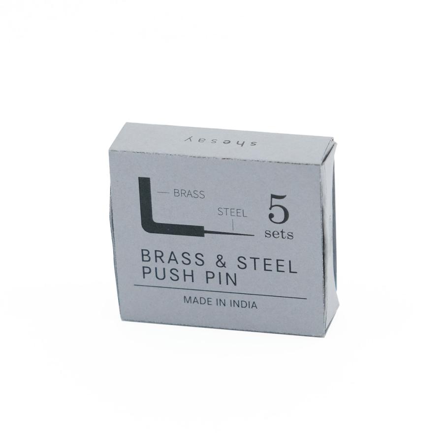 壁 フック 画鋲 画びょう BRASS プッシュピン Lフック S/5 （5個入り）フック画びょう L字フック 真鍮 壁掛け アンティーク風 DIY 手軽 簡単 ディスプレイ |  | 05