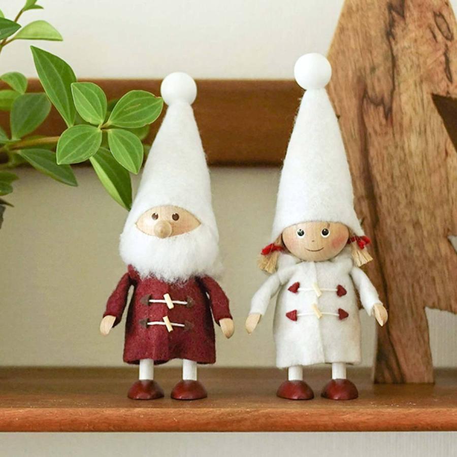 ノルディカニッセ ダッフルコートを着たサンタ & 女の子 NORDIKA nisse ノルディカ ニッセ 人形 ダッフルコートを着た