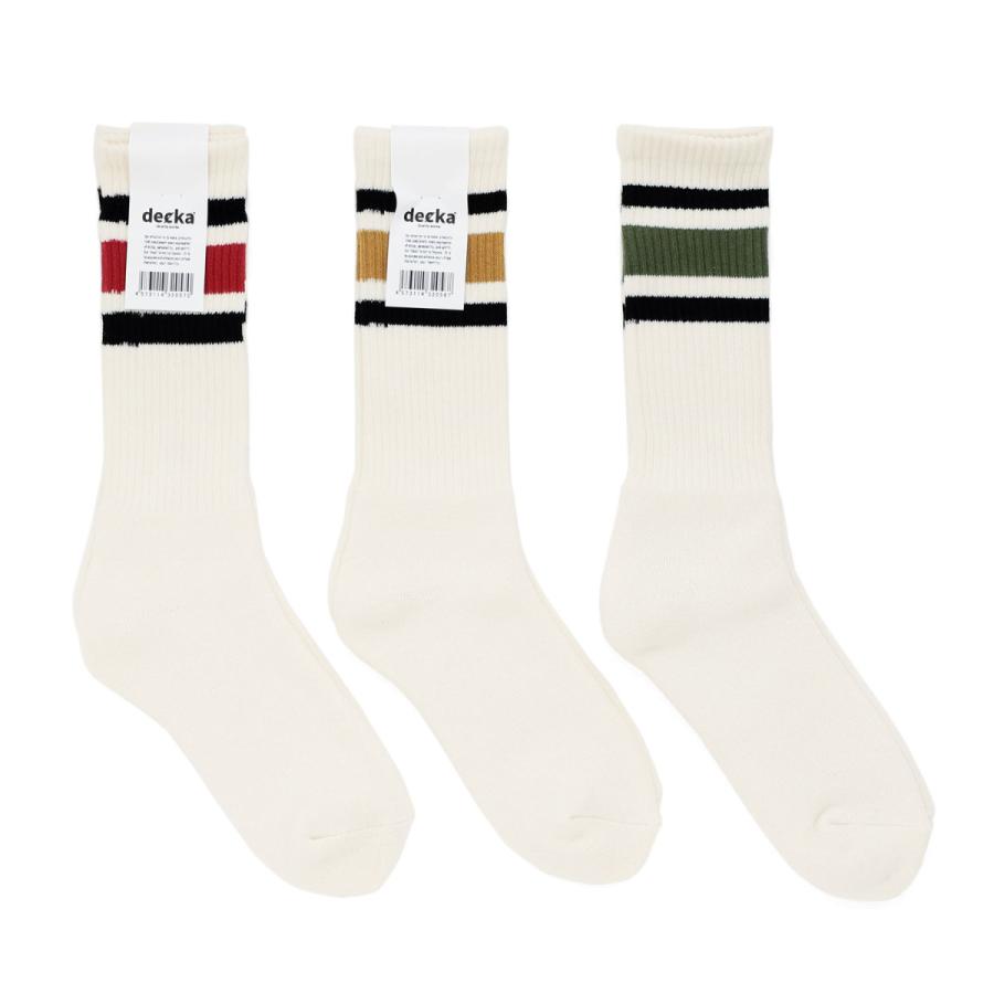 靴下 メンズ decka Quality socks 80’s スケーターソックス デカ メンズ ソックス 日本製 80's Skater Socks ギフト おしゃれ ラインソックス 秋冬 厚手 | decka Quality socks | 09