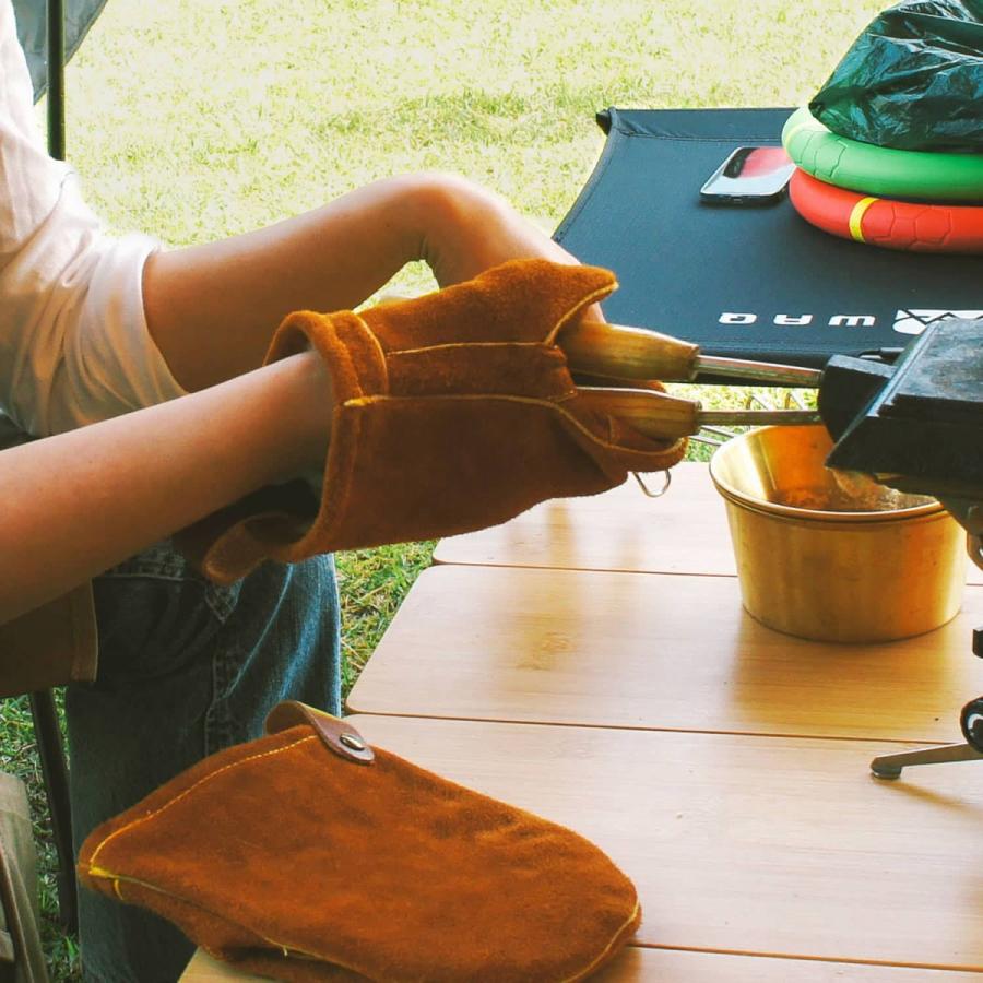 Leather mittens レザーミトン (S) 鍋つかみ 両手セット ミトン 牛革 手袋 牛革 キャンプ 料理 キッチン ミトン romo ロモ | romo | 14