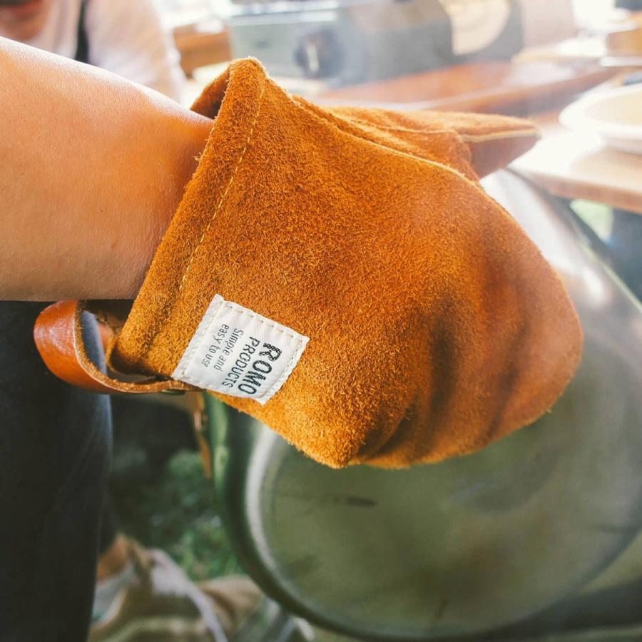 Leather mittens レザーミトン (S) 鍋つかみ 両手セット ミトン 牛革 手袋 牛革 キャンプ 料理 キッチン ミトン romo ロモ | romo | 15