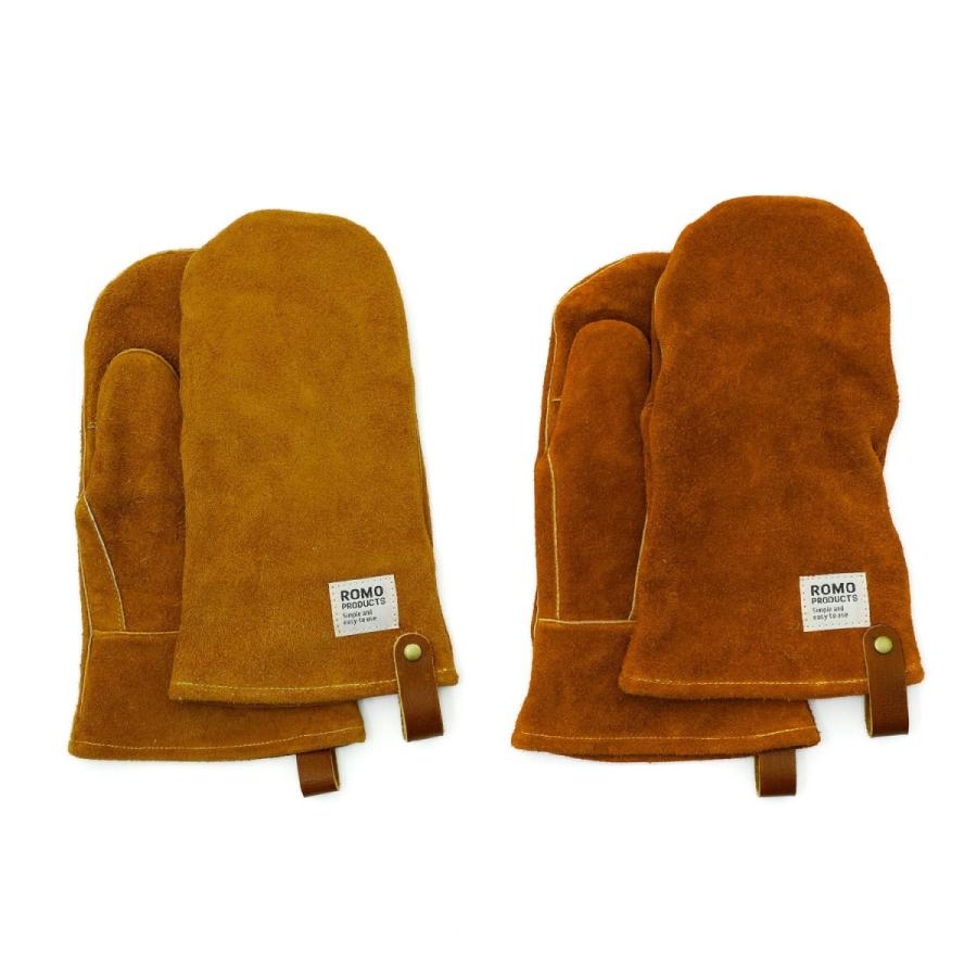 Leather mittens レザーミトン (M) 鍋つかみ 両手セット ミトン 牛革 手袋 牛革 キャンプ 料理 キッチン ミトン romo ロモ | romo | 08