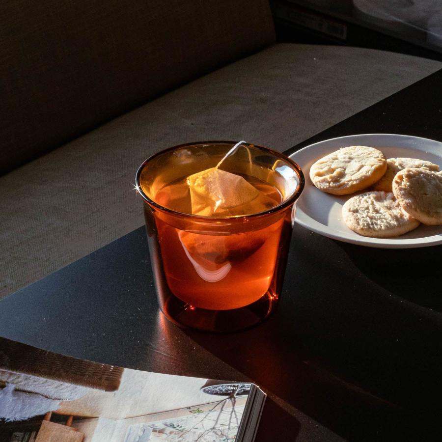 KINTO キントー CAST AMBER ダブルウォールグラス 250ml キャスト アンバー セピア 耐熱ガラス グラス タンブラー 食洗器対応 電子レンジ対応 二重構造 ギフト | KINTO | 08