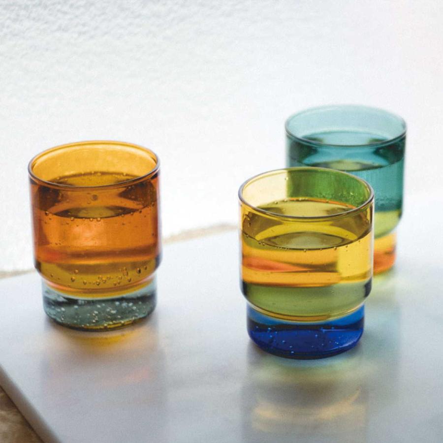 amabro アマブロ TWOTONE STACKING CUP ツートーン スタッキング カップ 業務用グラス バイカラー スタッキング ガラス製 コップ 耐熱ガラス おしゃれ ギフト | amabro | 12