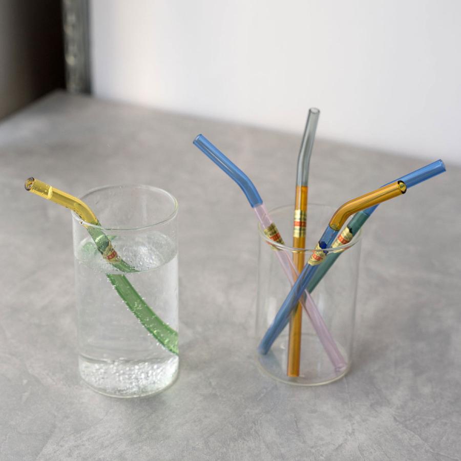 ガラス ストロー amabro アマブロ TWOTONE GLASS STRAW ツートーン グラス ストロー  耐熱ガラス ガラス製 2本セット 携帯ストロー マイストロー | amabro | 12