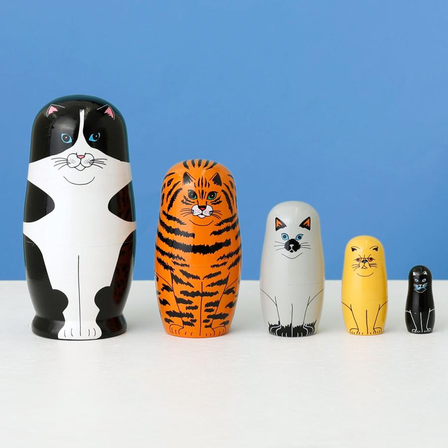 マトリョーシカ FELINE 5 フィーライン ファイブ 猫 ネコ ねこ 置物 オブジェ 人形 木製 MIDORI KOMATSU plays かわいい 母の日 プレゼント 花以外 雑貨 | DETAIL | 11