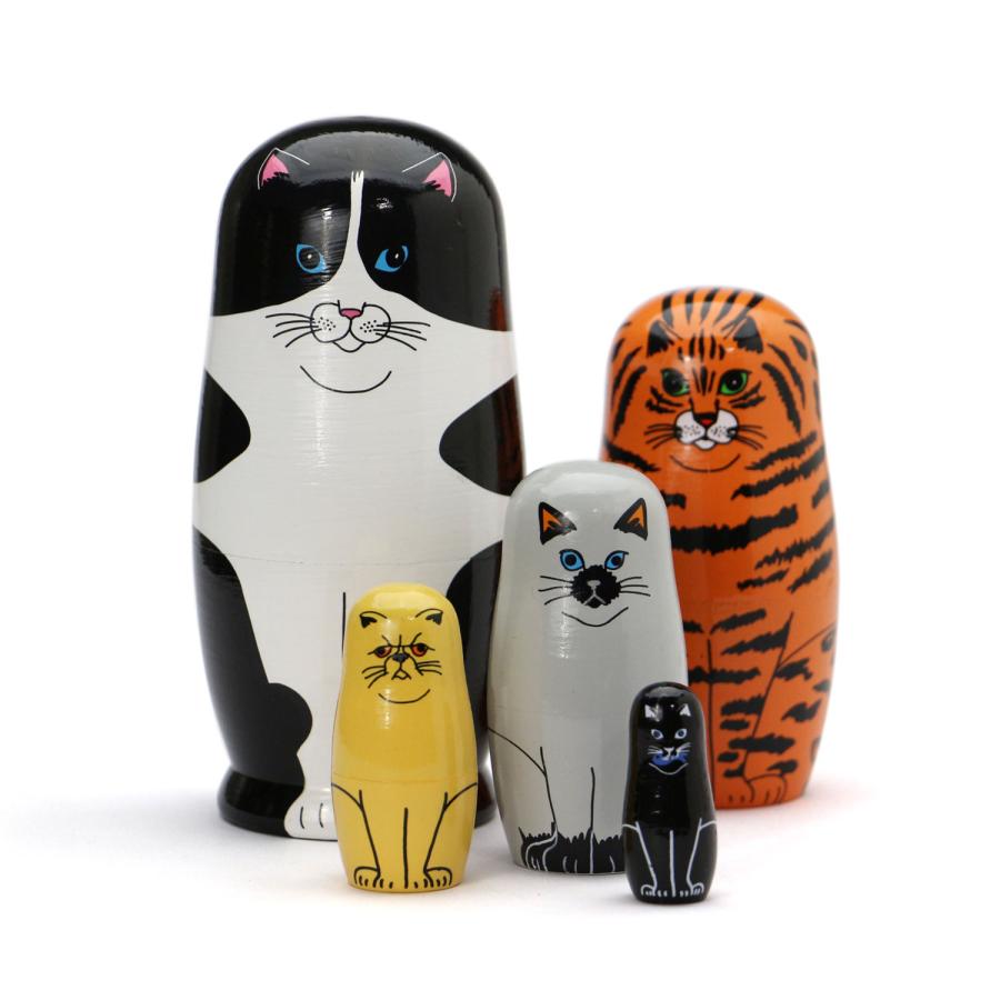 マトリョーシカ FELINE 5 フィーライン ファイブ 猫 ネコ ねこ 置物 オブジェ 人形 木製 MIDORI KOMATSU plays かわいい 母の日 プレゼント 花以外 雑貨 | DETAIL | 03