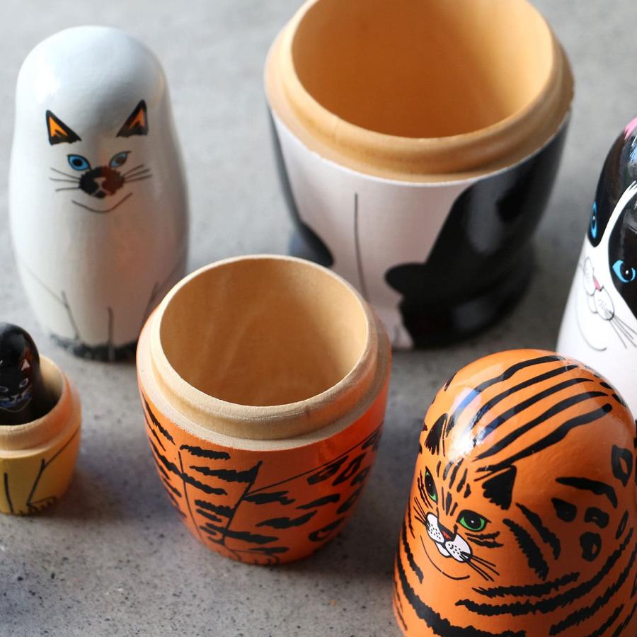 マトリョーシカ FELINE 5 フィーライン ファイブ 猫 ネコ ねこ 置物 オブジェ 人形 木製 MIDORI KOMATSU plays かわいい 母の日 プレゼント 花以外 雑貨 | DETAIL | 09