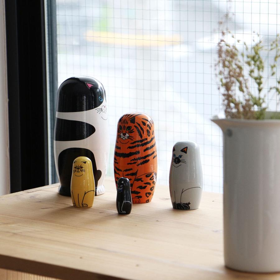 マトリョーシカ FELINE 5 フィーライン ファイブ 猫 ネコ ねこ 置物 オブジェ 人形 木製 MIDORI KOMATSU plays かわいい 母の日 プレゼント 花以外 雑貨 | DETAIL | 10