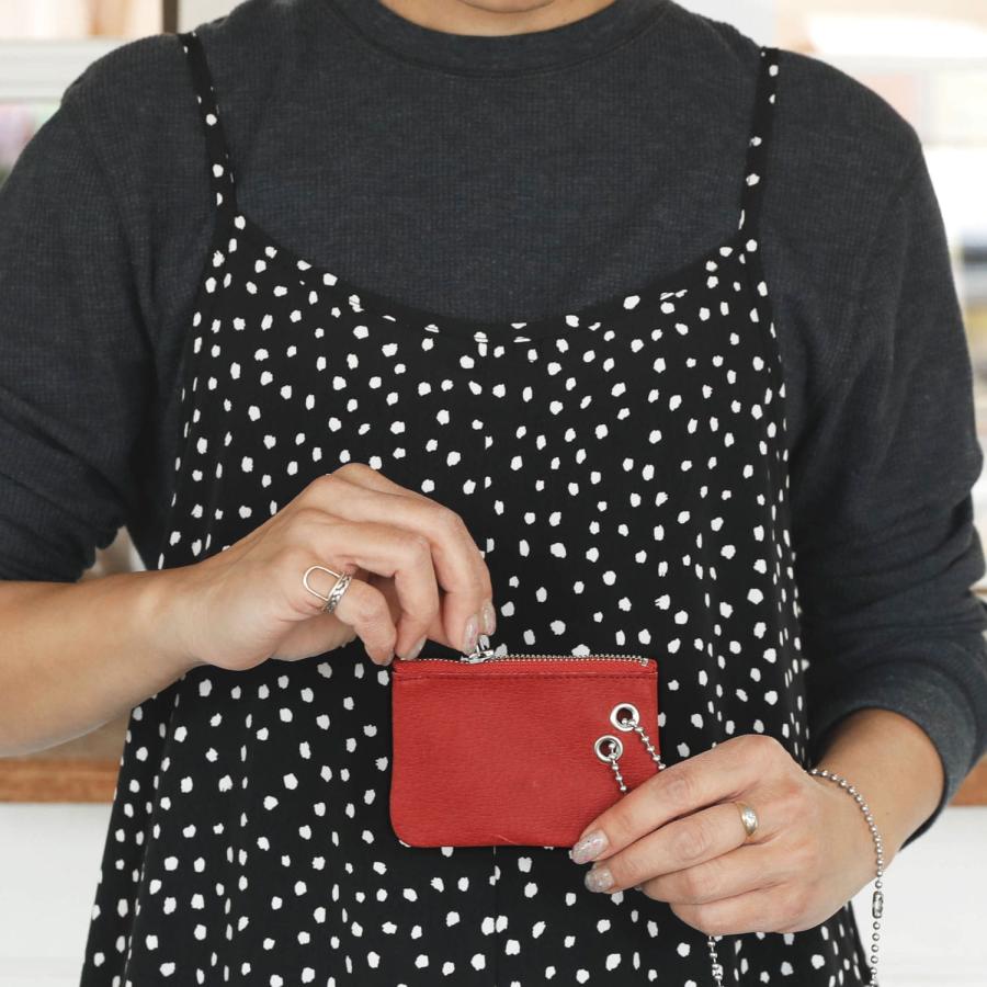 ミニポーチ REN クラマエポーチ ピッグスキン・ハリー 定期入れ カード コイン 小銭入れ 財布 鍵 キーチェーン パスケース ギフト | REN | 18