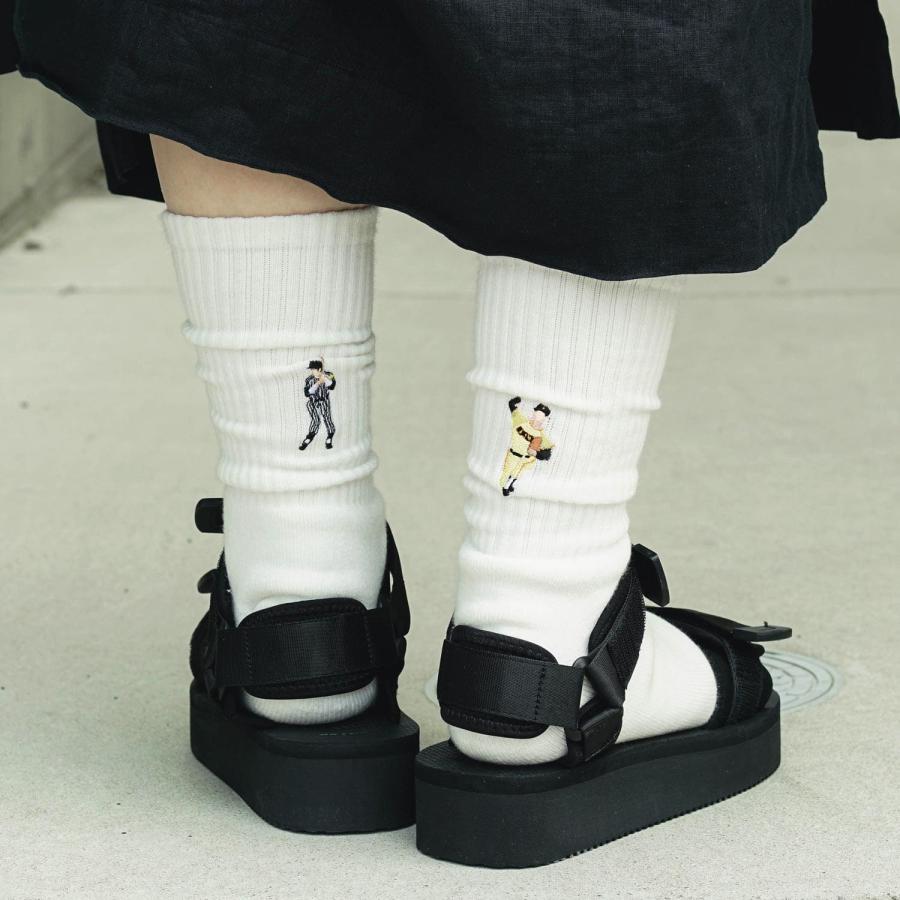 靴下 decka Pile Socks Embroidery by BRU NA BOINNE デカ パイルソックス レディース 刺繍 日本製 クルーソックス アート パイル かわいい おしゃれ | decka Quality socks