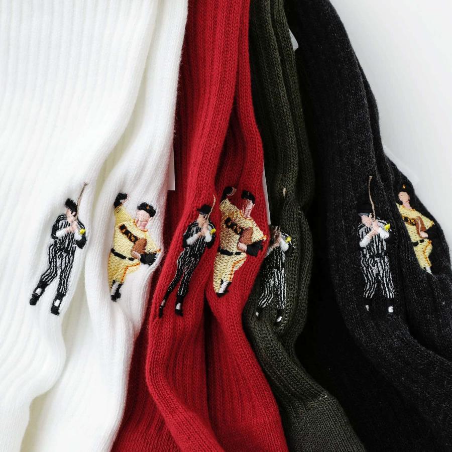 靴下 decka Pile Socks Embroidery by BRU NA BOINNE デカ パイルソックス レディース 刺繍 日本製 クルーソックス アート パイル かわいい おしゃれ | decka Quality socks | 14