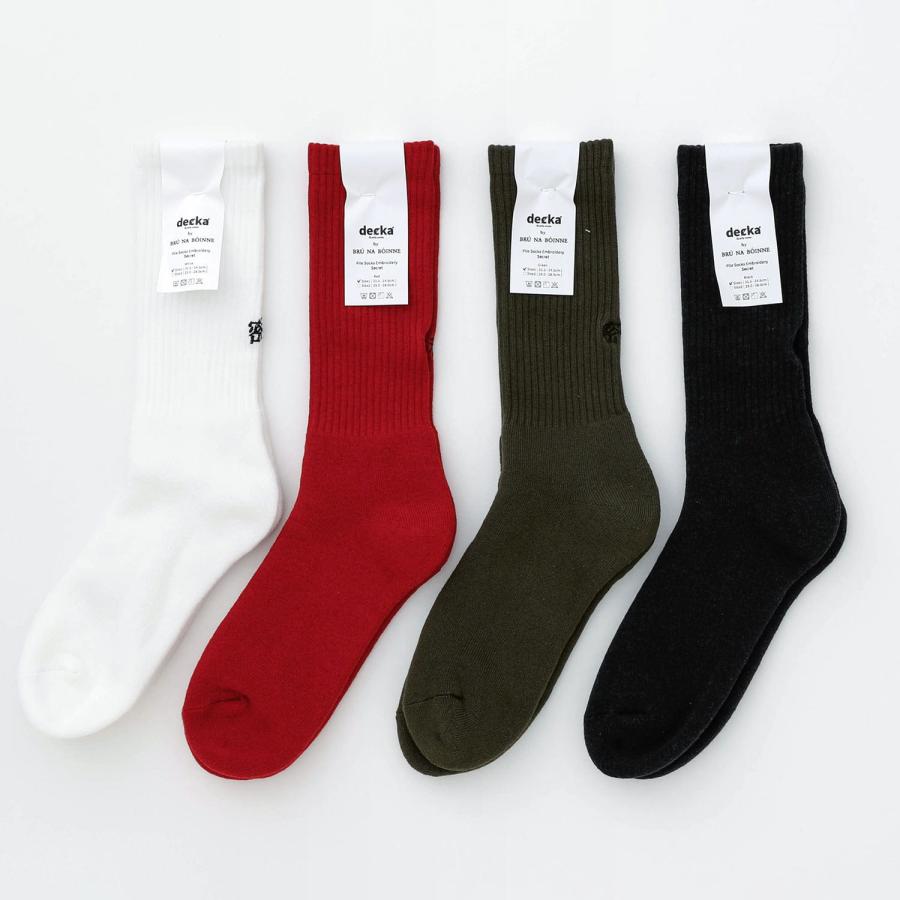 靴下 decka Pile Socks Embroidery by BRU NA BOINNE デカ パイルソックス レディース 刺繍 日本製 クルーソックス アート パイル かわいい おしゃれ | decka Quality socks | 15