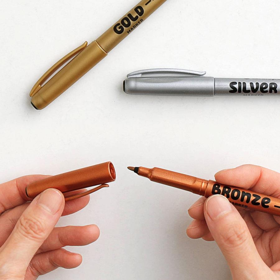 マーカー centropen Metallic Marker セントロペン メタリックマーカー 1.0mm 金 銀 銅 ブロンズ 油性 手帳 かわいい おしゃれ 筆記具 文房具 | ブランド登録なし | 10