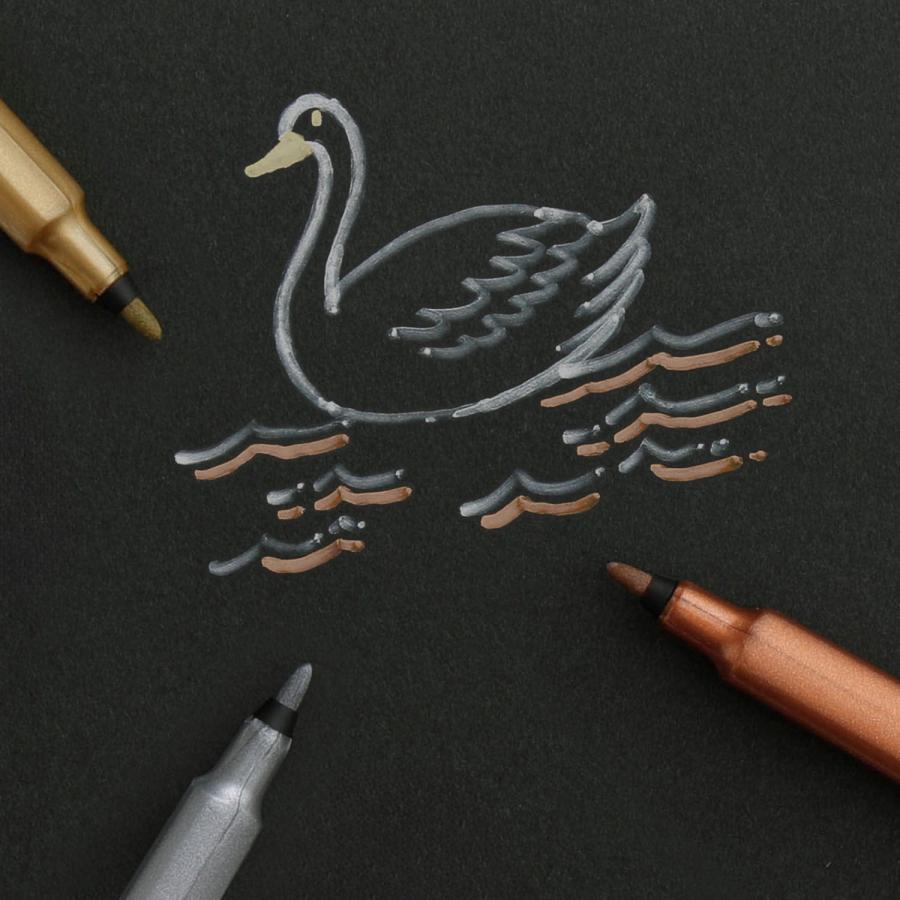 マーカー centropen Metallic Marker セントロペン メタリックマーカー 1.0mm 金 銀 銅 ブロンズ 油性 手帳 かわいい おしゃれ 筆記具 文房具 | ブランド登録なし | 12