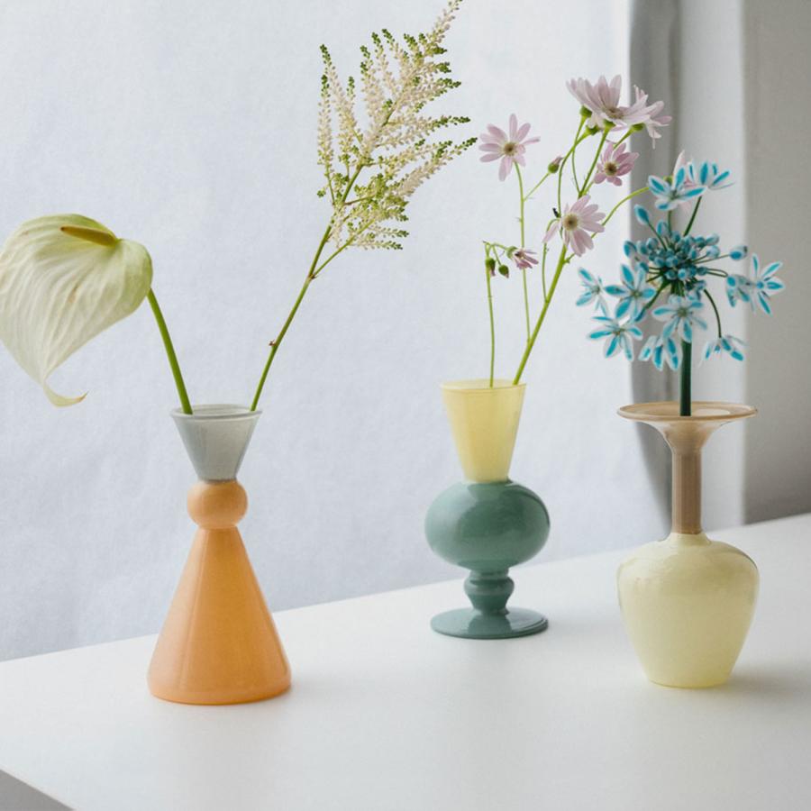 花瓶 amabro TWOTONE MINI VASE アマブロ ツートーン ミニベース フラワーベース 花器 ポット 一輪挿し ディフューザーボトル ガラス 北欧 ギフト 新生活 | amabro | 22