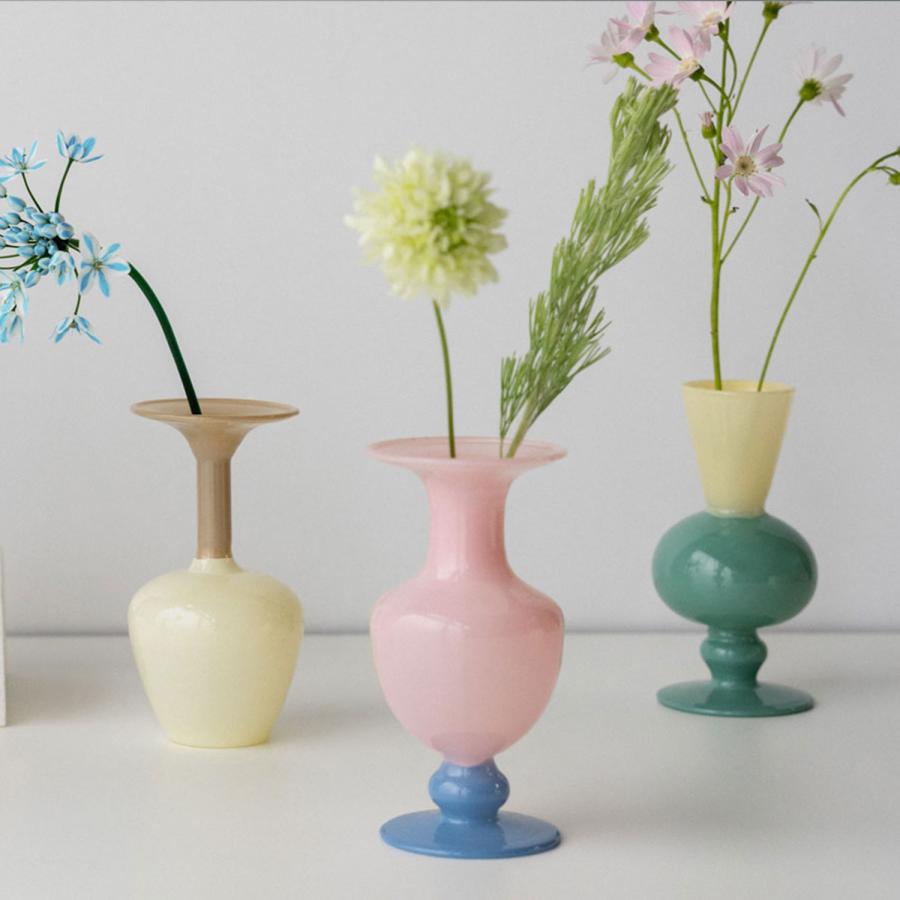 花瓶 amabro TWOTONE MINI VASE アマブロ ツートーン ミニベース フラワーベース 花器 ポット 一輪挿し ディフューザーボトル ガラス 北欧 ギフト 新生活 | amabro | 18