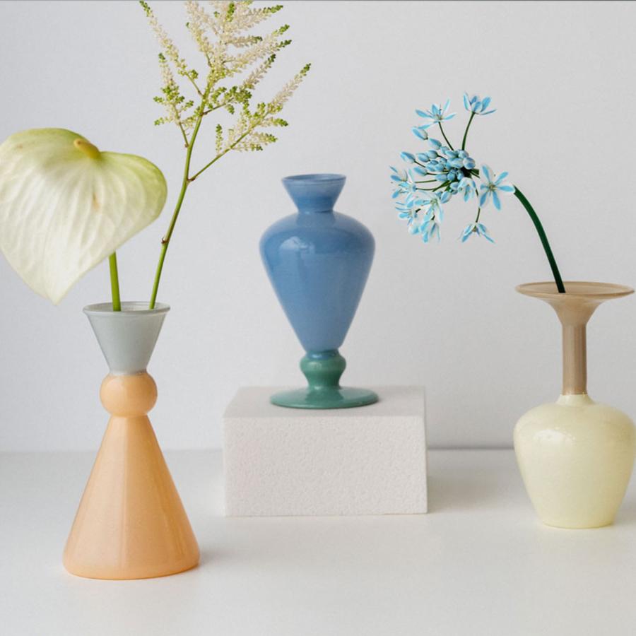 花瓶 amabro TWOTONE MINI VASE アマブロ ツートーン ミニベース フラワーベース 花器 ポット 一輪挿し ディフューザーボトル ガラス 北欧 ギフト 新生活 | amabro | 19