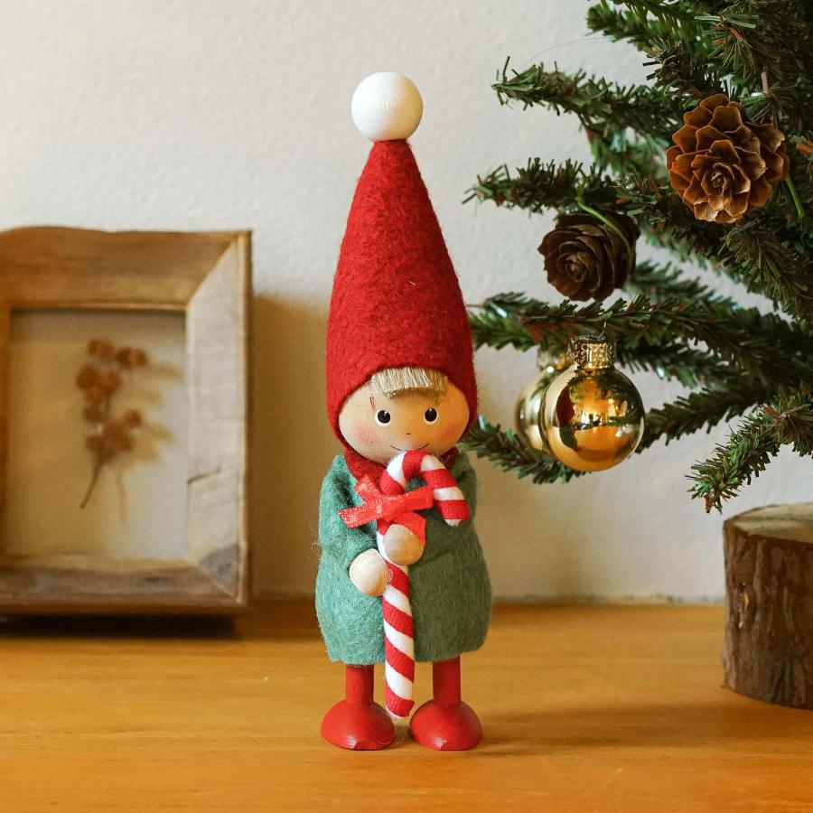 北欧雑貨 木製キャンドルホルダー 人形 蝋燭立 ニッセ