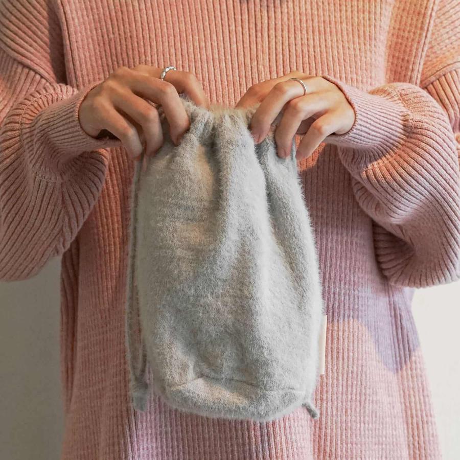 巾着バッグ レディース 秋冬 odds MOHAIR POUCH オッズ モヘアポーチ ミニバッグ 小さめ 可愛い おしゃれ ブラック グレー サックス | Odds | 14