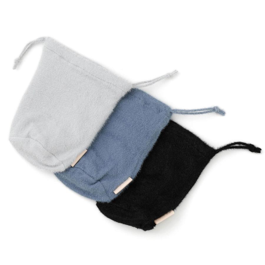 巾着バッグ レディース 秋冬 odds MOHAIR POUCH オッズ モヘアポーチ ミニバッグ 小さめ 可愛い おしゃれ ブラック グレー サックス | Odds | 07