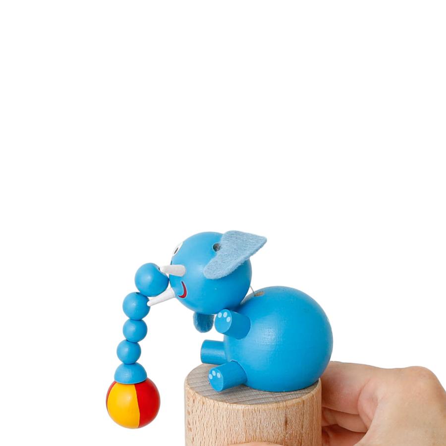 プッシュトイ DETOA WOODEN PUSH UP TOY BLUE ELEPHANT デトア エレファント 木製 おもちゃ 玩具 こども 子ども ゾウ 象 置物 人形 オブジェ インテリア | ブランド登録なし | 03