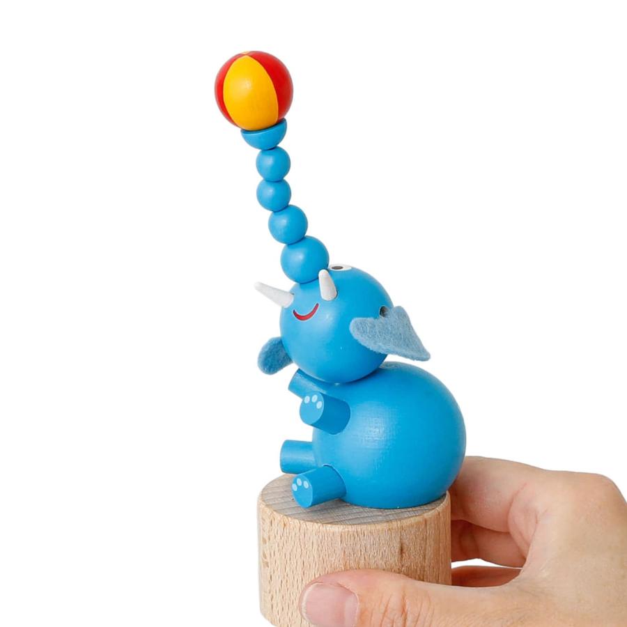 プッシュトイ DETOA WOODEN PUSH UP TOY BLUE ELEPHANT デトア エレファント 木製 おもちゃ 玩具 こども 子ども ゾウ 象 置物 人形 オブジェ インテリア | ブランド登録なし | 05
