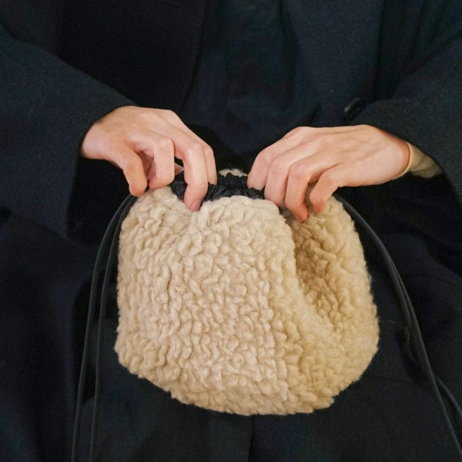 巾着バッグ SKY MOKOoo もこー 巾着 ポーチ バッグ ショルダー バッグ モヘアポーチ 巾着バッグ 巾着型バッグ レディース 秋 冬 小さめ ボア付き ユニセックス |  | 19