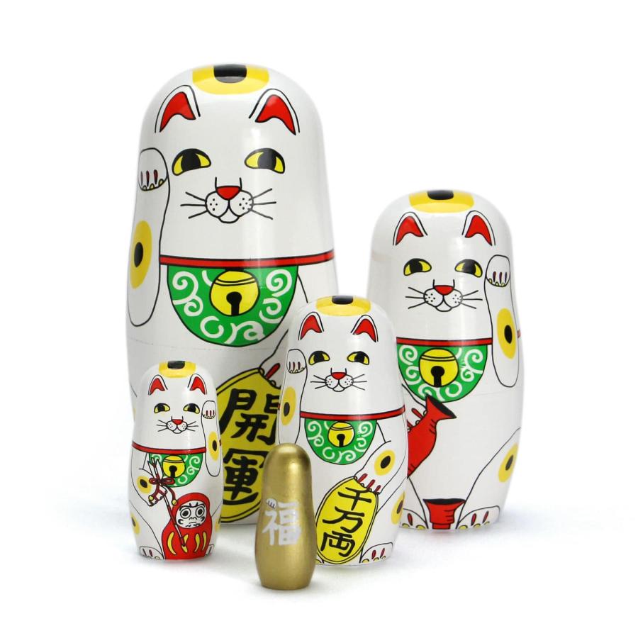 Salut! 招き猫のマトリョーシカ 招き猫 5点セット 入れ子 サリュ ラッキーキャット | 招き猫のマトリョーシカ | BRANDS,MIDORI