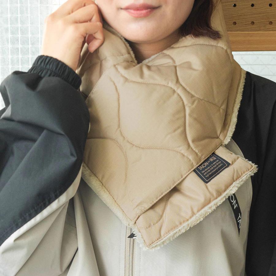マフラー ユニセックス TAION タイオン ミリタリー リバーシブル ダウンマフラー R201ML-1 メンズ レディース 男女兼用 ボア ネックウォーマー 秋 冬 軽量 | TAION