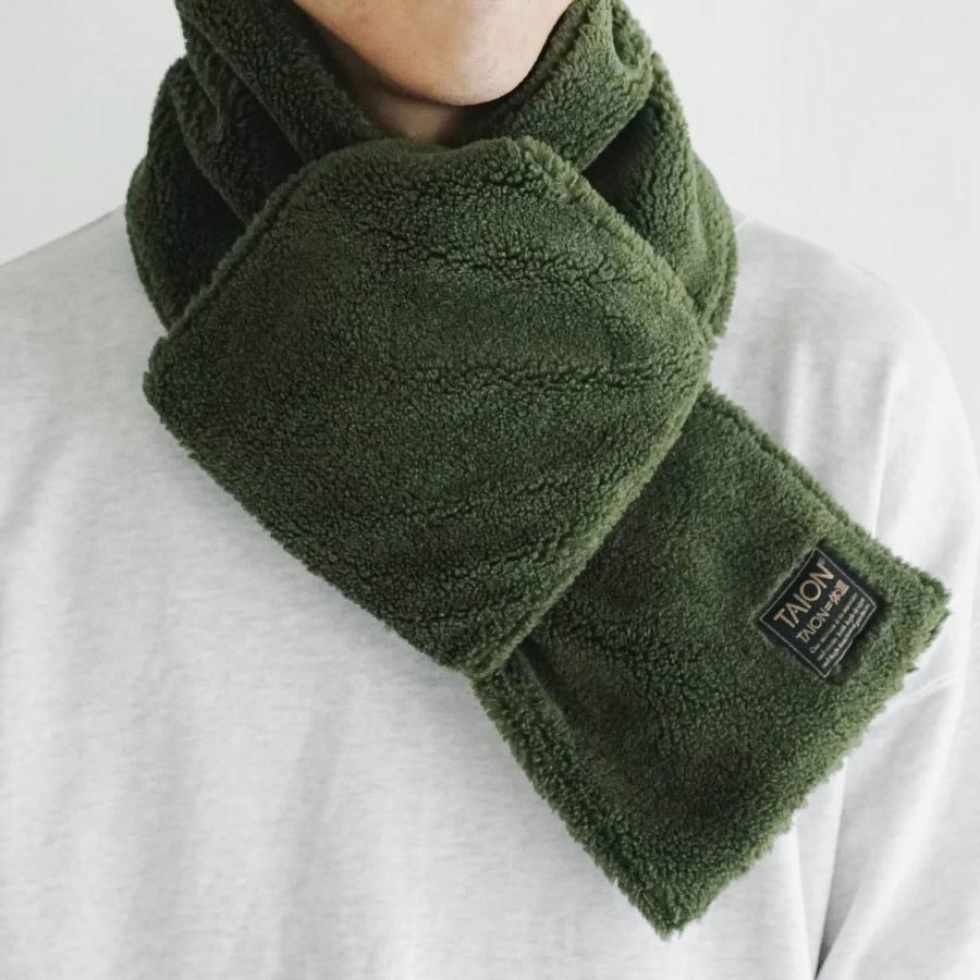 マフラー ユニセックス TAION タイオン ミリタリー リバーシブル ダウンマフラー R201ML-1 メンズ レディース 男女兼用 ボア ネックウォーマー 秋 冬 軽量 | TAION | 16