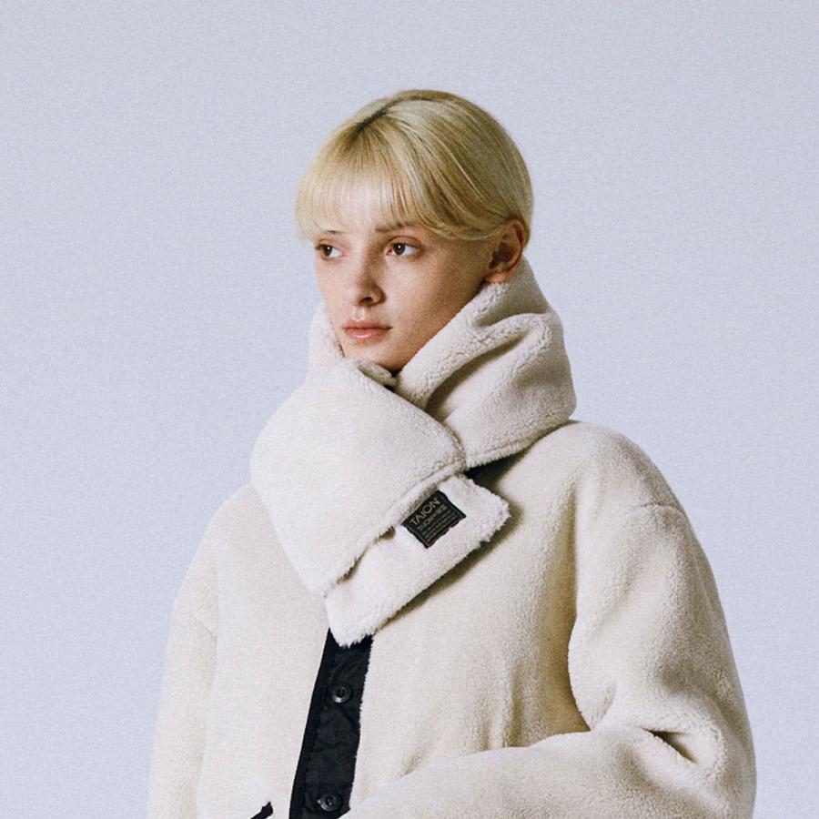 マフラー ユニセックス TAION タイオン ミリタリー リバーシブル ダウンマフラー R201ML-1 メンズ レディース 男女兼用 ボア ネックウォーマー 秋 冬 軽量 | TAION | 21