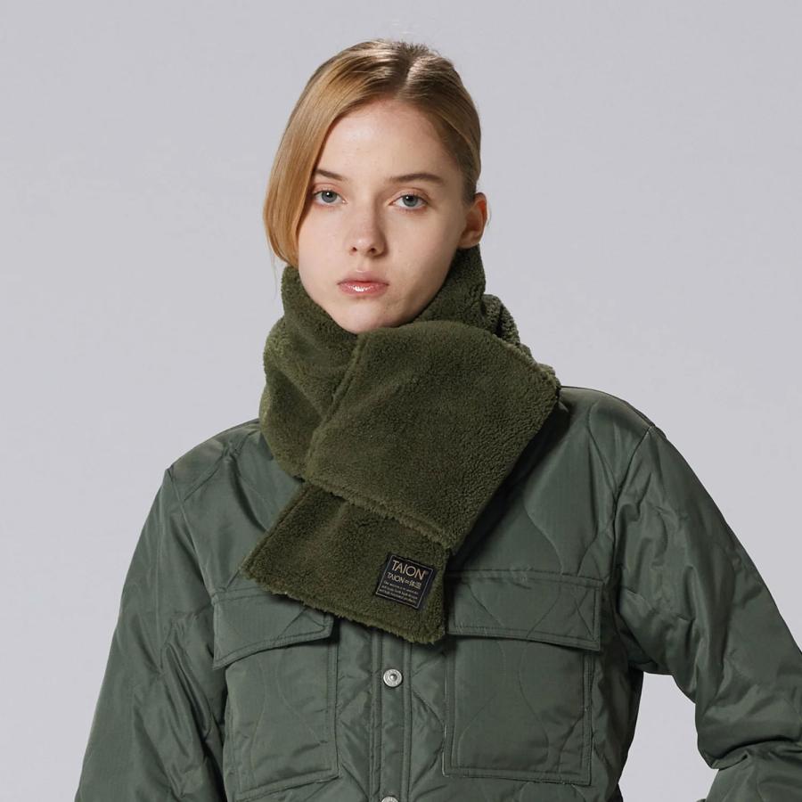 マフラー ユニセックス TAION タイオン ミリタリー リバーシブル ダウンマフラー R201ML-1 メンズ レディース 男女兼用 ボア ネックウォーマー 秋 冬 軽量 | TAION | 23