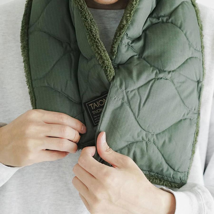 マフラー ユニセックス TAION タイオン ミリタリー リバーシブル ダウンマフラー R201ML-1 メンズ レディース 男女兼用 ボア ネックウォーマー 秋 冬 軽量 | TAION | 10