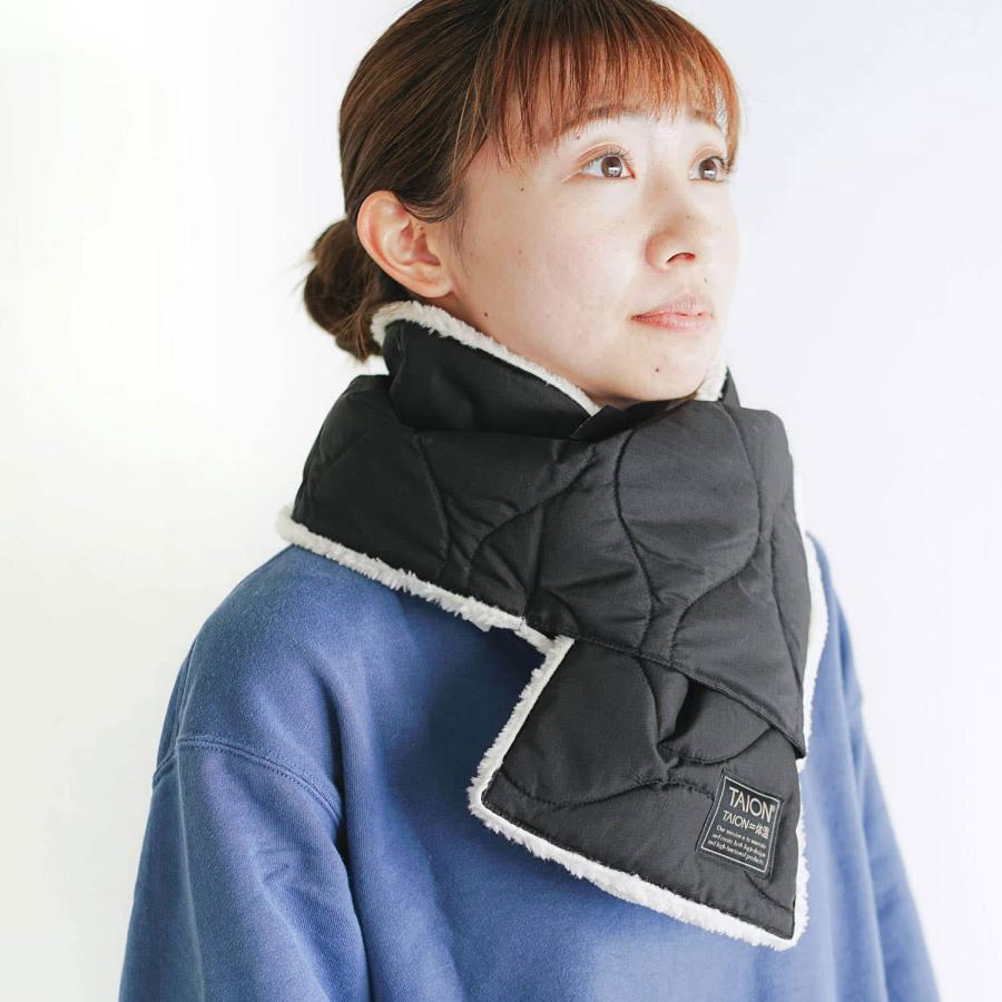 マフラー ユニセックス TAION タイオン ミリタリー リバーシブル ダウンマフラー R201ML-1 メンズ レディース 男女兼用 ボア ネックウォーマー 秋 冬 軽量 | TAION | 11